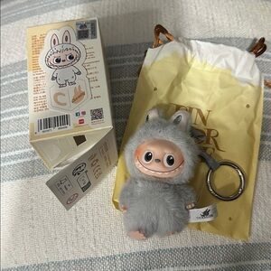 “C” Pin For Love Series (A-M) grey Labubu.PopMart.New. Box opened to verify.